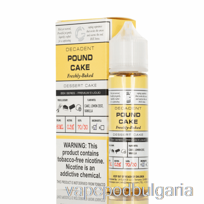 Vape 10000 Дръпки Pound Cake - Bsx Series - 60ml 6mg